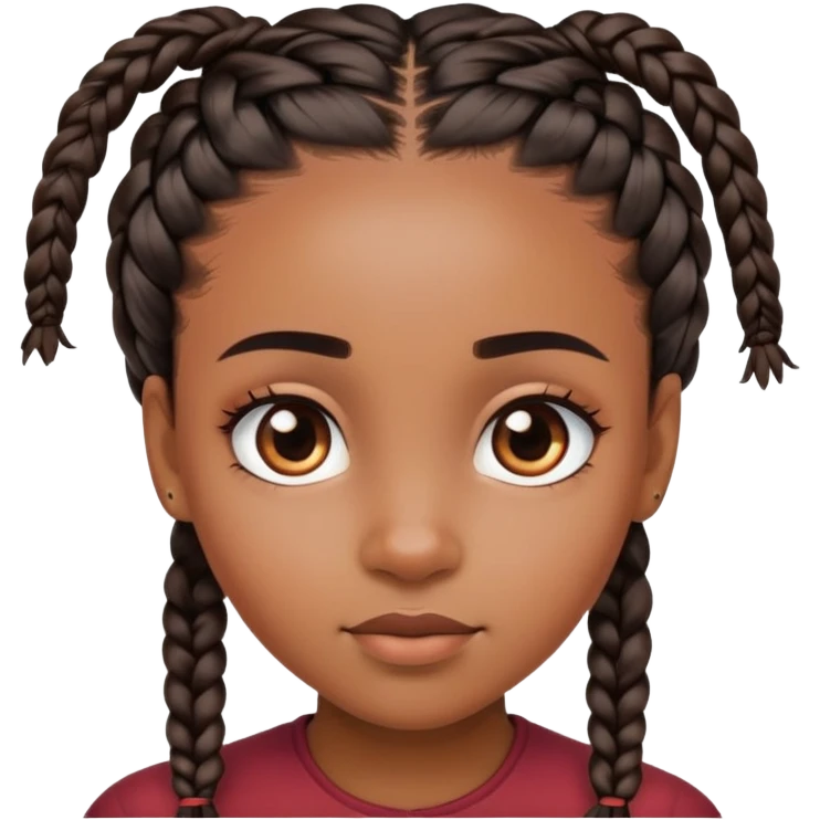 black girl with braids and with her eyebrows raised being curious emoji