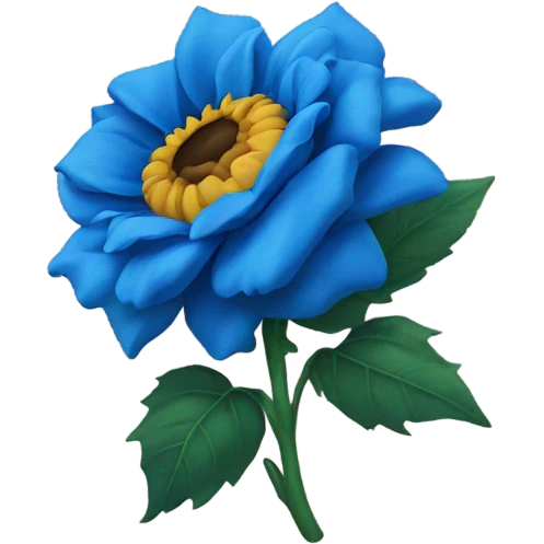 Blue rose and blue sunflower together emoji