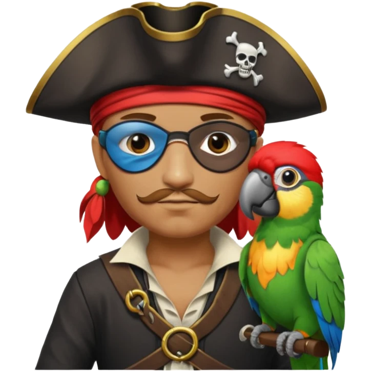 pirate and parrot emoji
