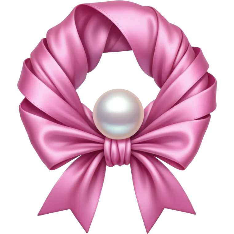 Pink ribbon with a pearl emoji