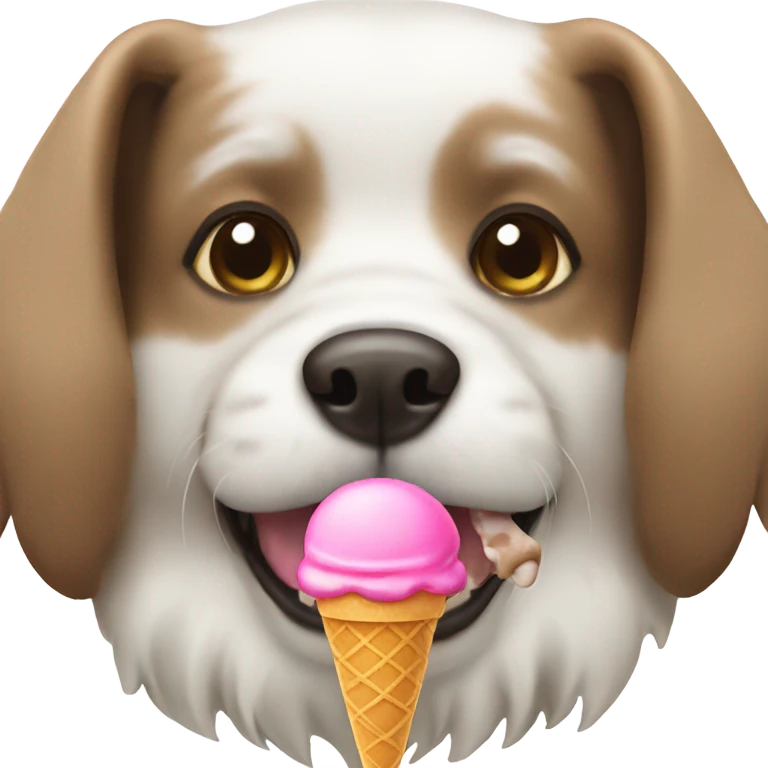 dog white a icecream emoji