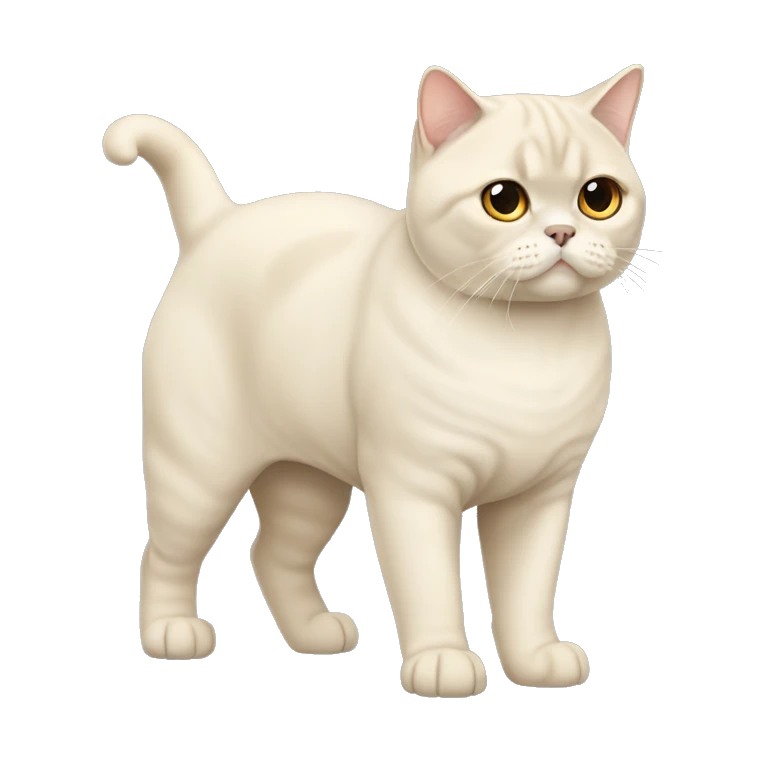 Cream British shorthair full body emoji