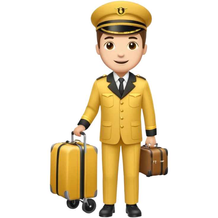 bell boy in yellow uniform emoji