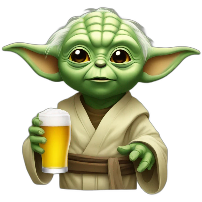 Yoda drink beer emoji