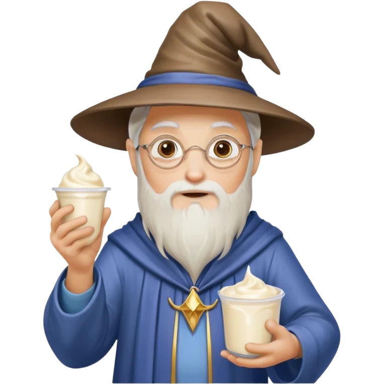 Naked Wizard with yogurt  emoji