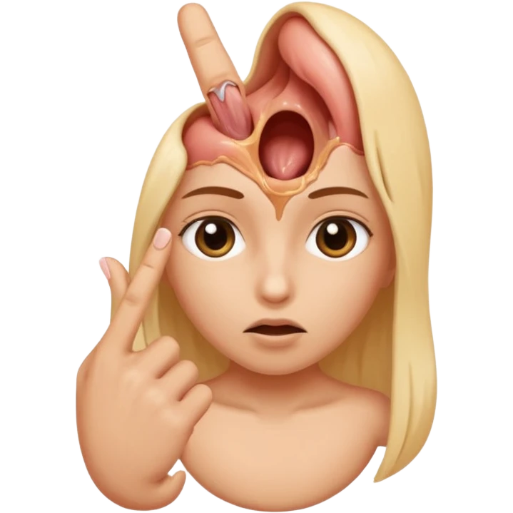 Putting my finger inside my vagina with secretions coming out emoji