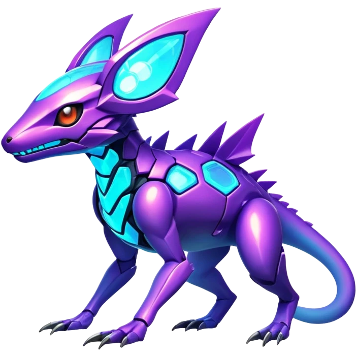  exotic tropical iridescent cyber-Protogen-Fakémon-Pokémon-Vernid-creature emoji