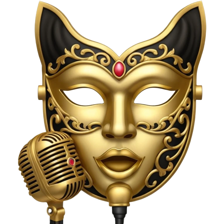 theater mask and microphone emoji