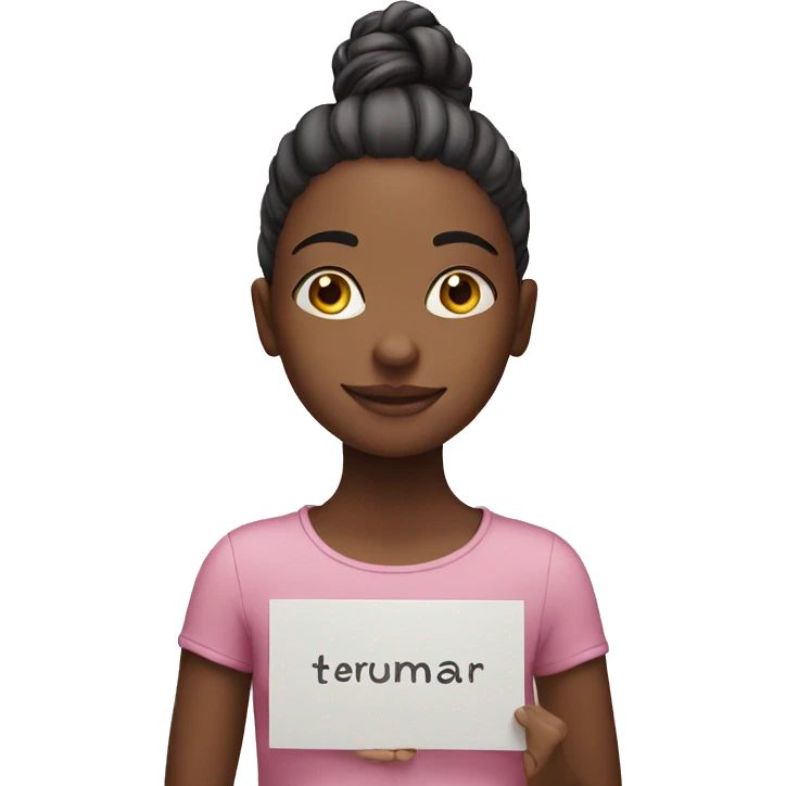 girl with sign on pink emoji