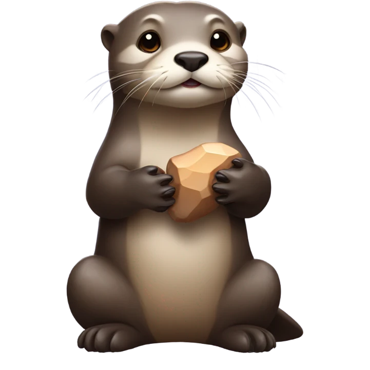 Otter with stone in paws emoji