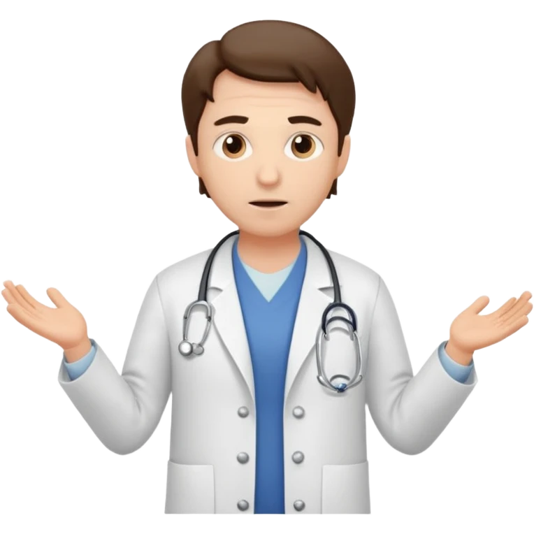 The doctor shrugging his shoulders emoji