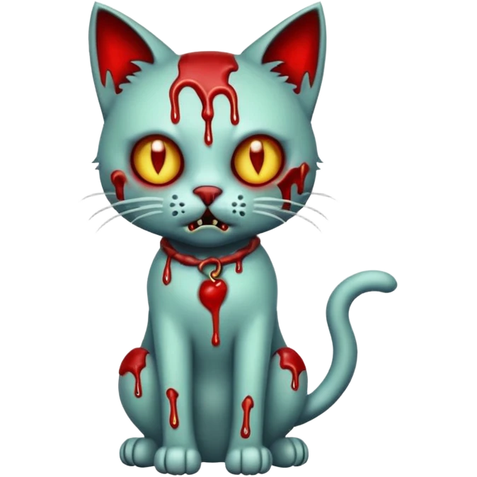 bloody zombie cat full body emoji