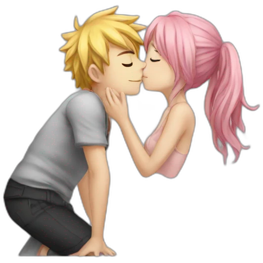 Natsu kiss Grey emoji