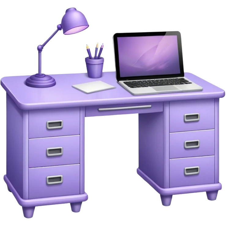 Lavender colored desk with nothing on it  emoji