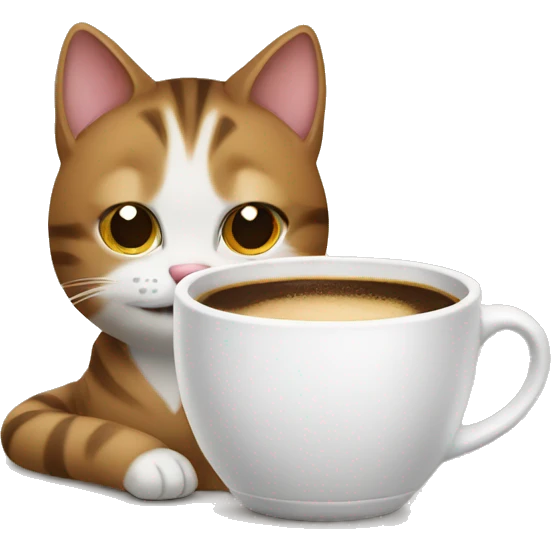 Cat with coffee  emoji