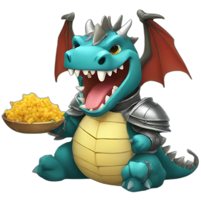 happy dragon eating a knight emoji