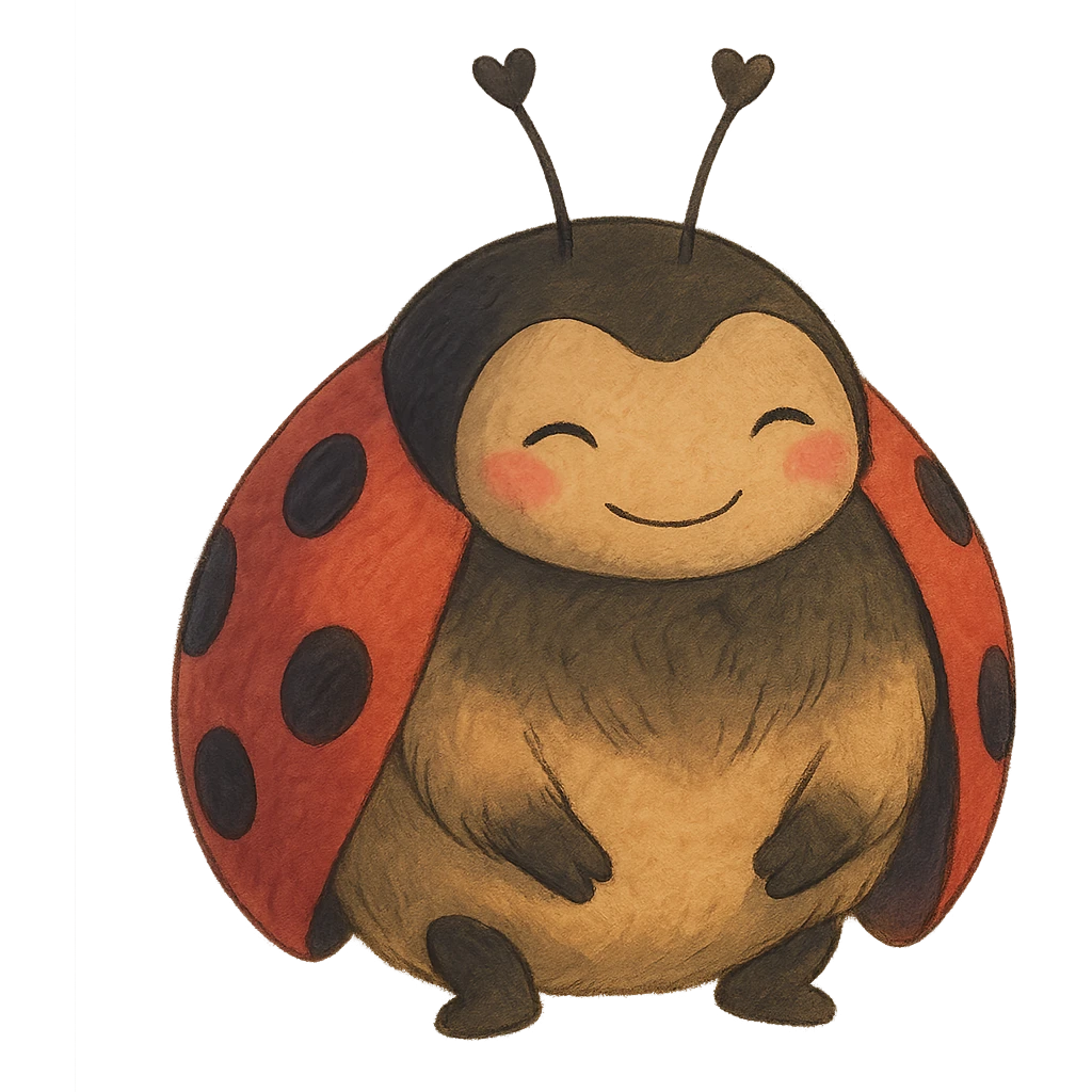 gentle and magical love bug, ghibli style emoji