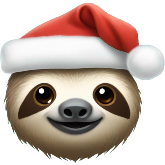 Sloth wearing Santa hat emoji