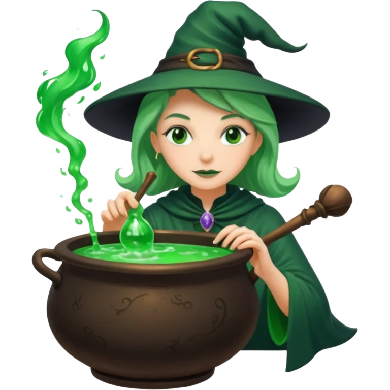 green witch cooking potion emoji