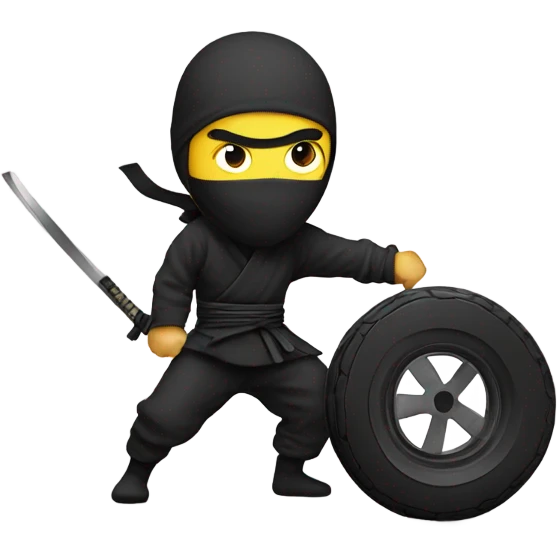 Ninja with a tire emoji