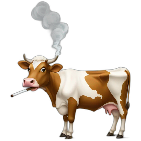 Cow smoke cigarettes emoji