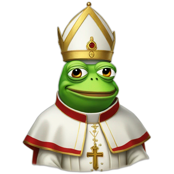 pepe the frog as the pope emoji