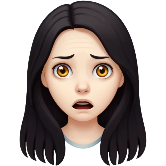 A realistic woman in horror, waist-length portrait emoji