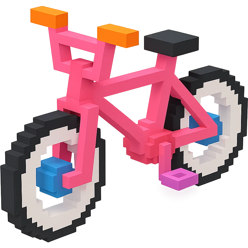 розовый велосипед BMX c белыми колесами, no background emoji