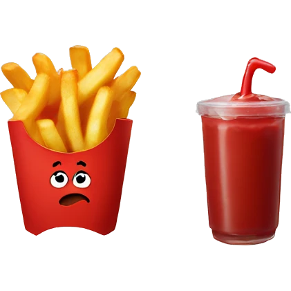 Fries and ketchup emoji