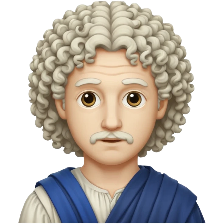 Emoji philosophe grec antique avec tout ce qui sont suivis donc les cheveux bouclés et tout ça quoi les cheveux blancs emoji