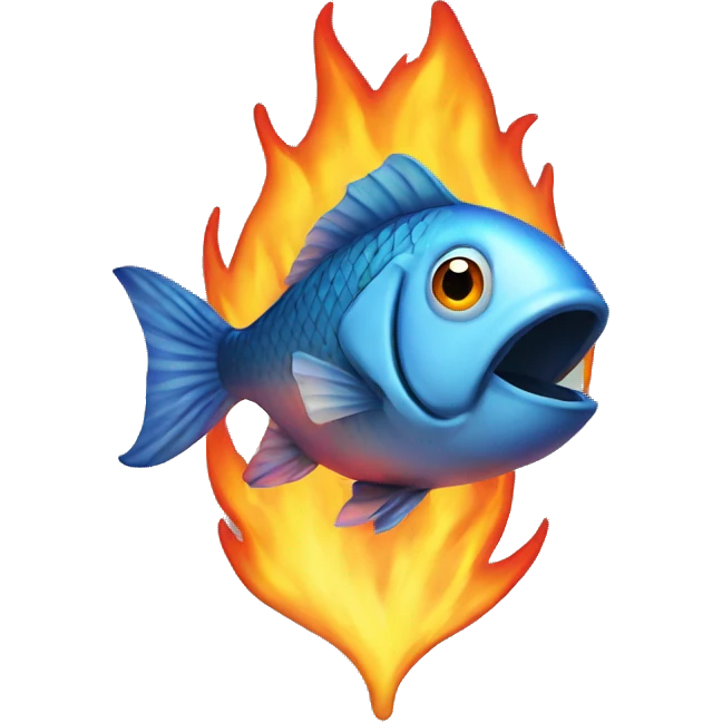 fish on fire emoji