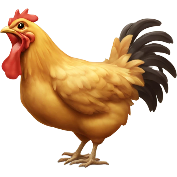 Chicken eating pie emoji