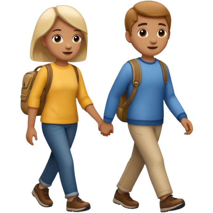 iOS emoji style. 2 friends walking and talking emoji