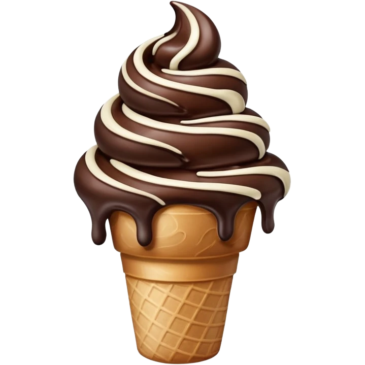 melted white and dark chocolate ice cream emoji