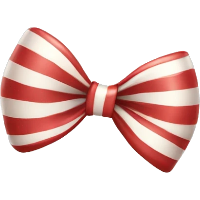 bow with candycane stripes emoji