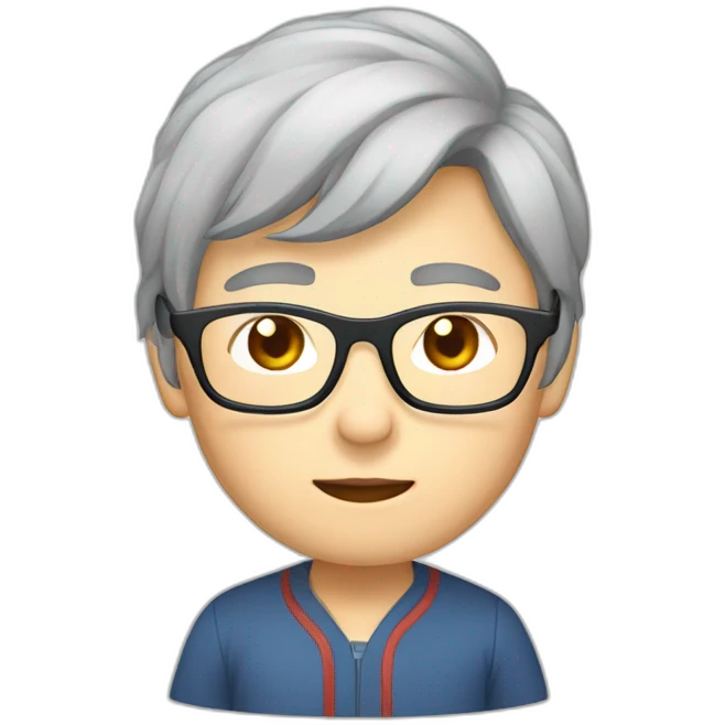 Chinese grey hair wear glasses held Taiwan flagup emoji