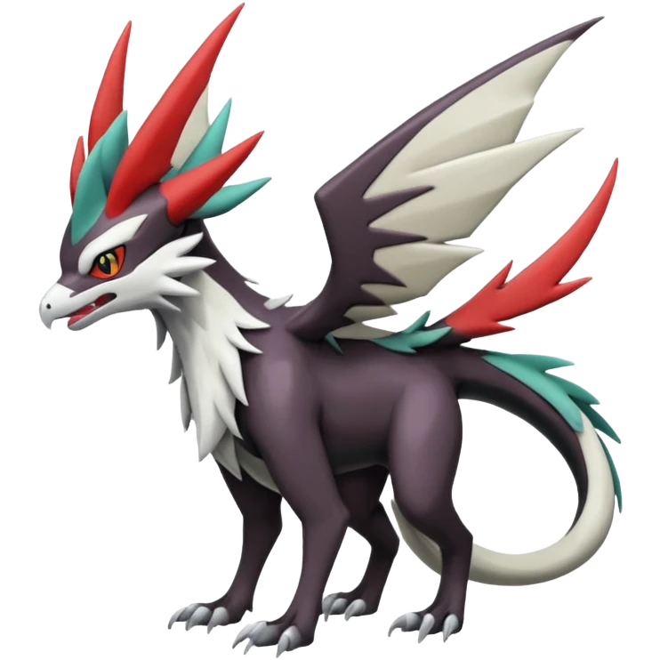 Noivern-Mightyena-Silvally-Fakémon-hybrid-creature (full body)  emoji