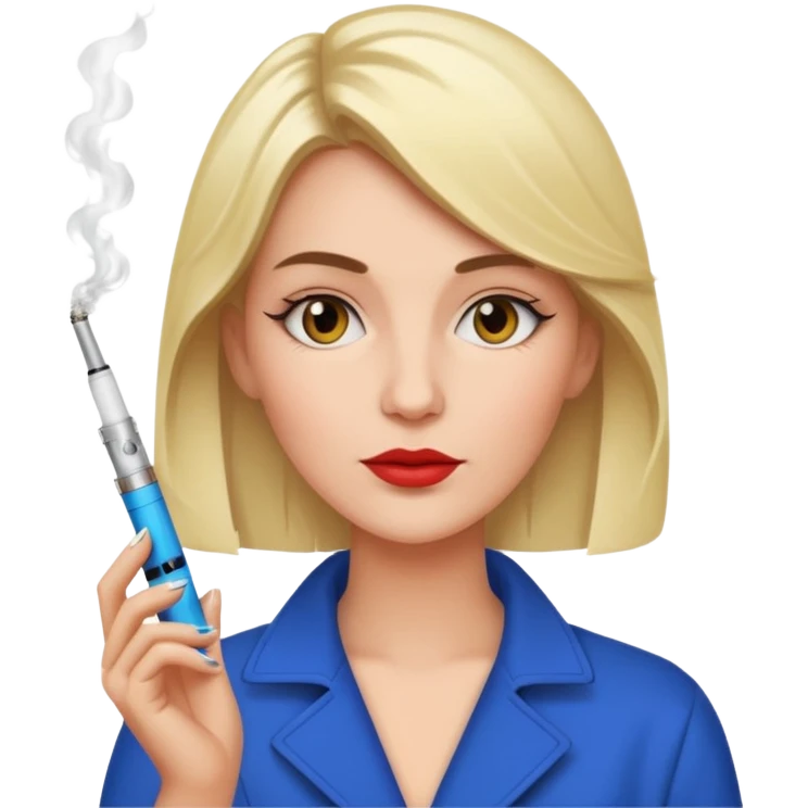 Elisabeth Borne with her electric cigarette emoji