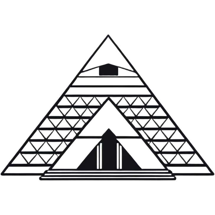 now u want a sticker black an white with louvre museum and he pyramide emoji