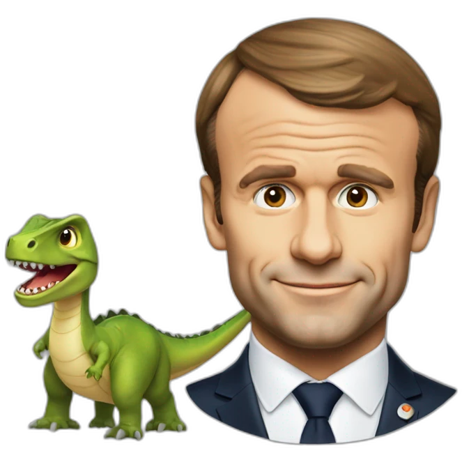 Emmanuel Macron en dinosaure emoji