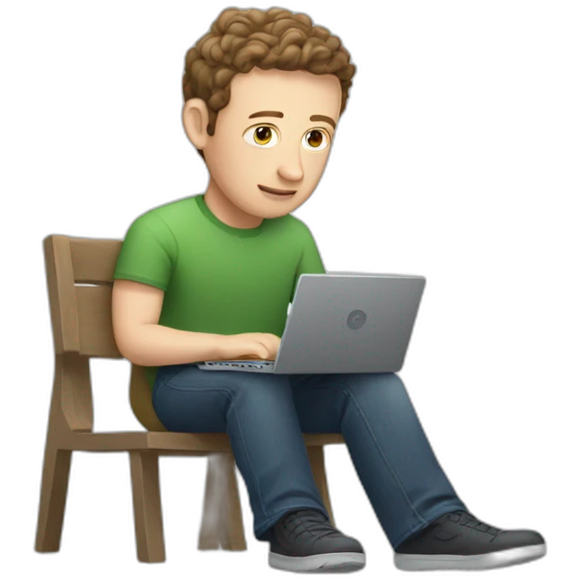 zuckerberg working on his laptop  emoji