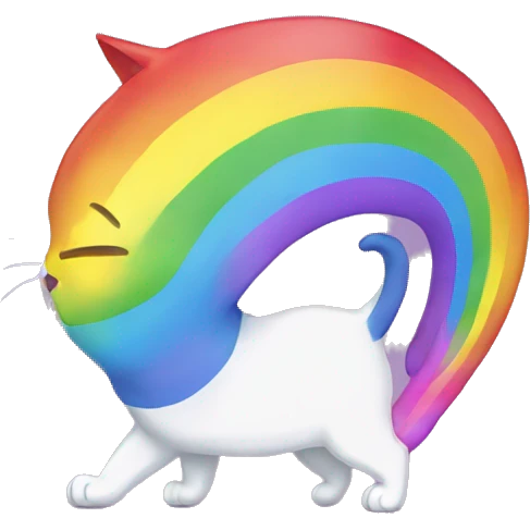 rainbow cat shooting rainbow from his butt emoji