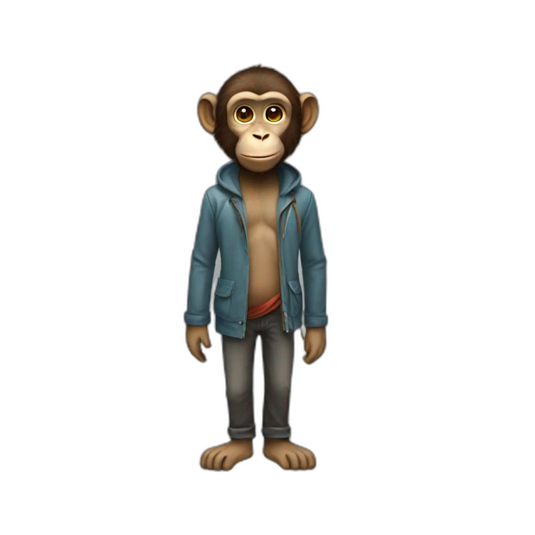 monkey artist full body emoji