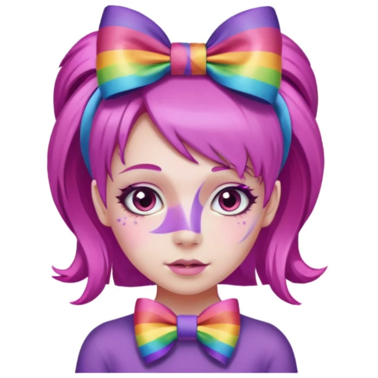 Purple Loli girl with pink hair and a rainbow bow emoji