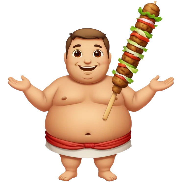 kebab with fat guy emoji