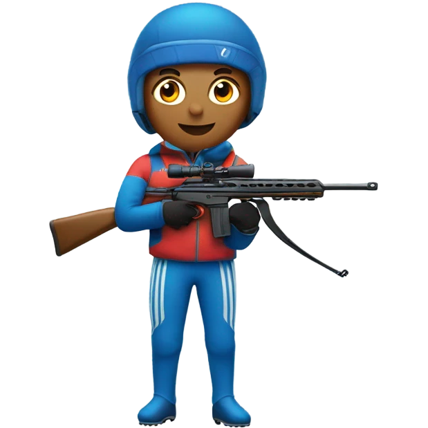 biathlon athlete with rifle emoji
