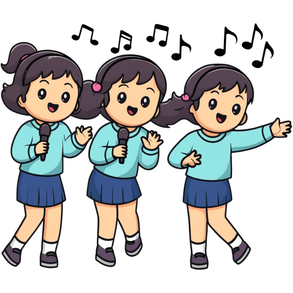 3 dark haired girls singing in a car emoji