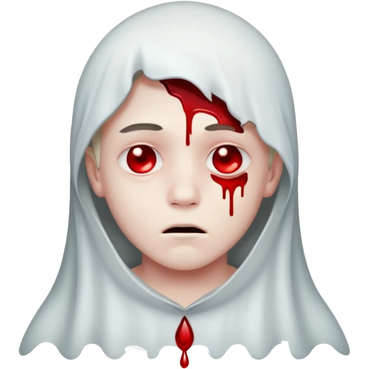 ghost boy face with blood tears emoji