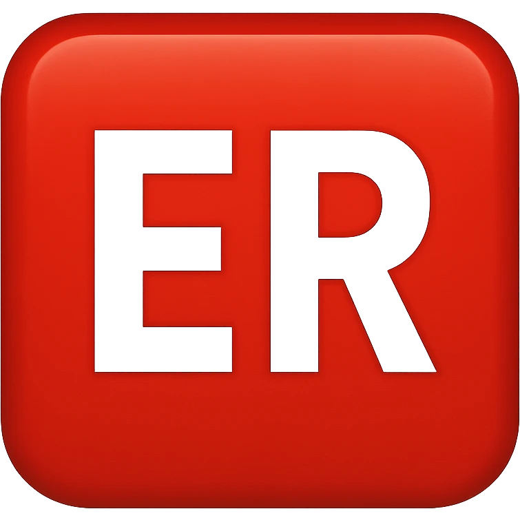 red square emoji that says "ER" emoji