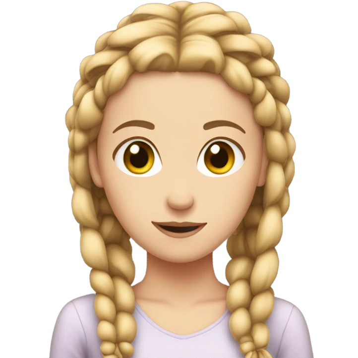 White girl with small braids emoji